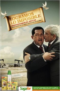 Sugarfor Bush et Chavez s'embrassant