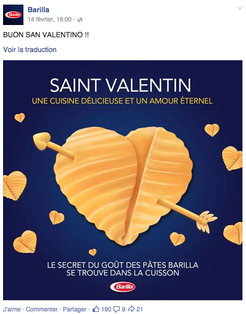 Post Saint Valentin Barilla