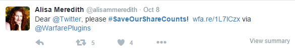 #Saveoursharecount