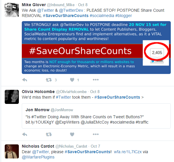 #Saveoursharecount